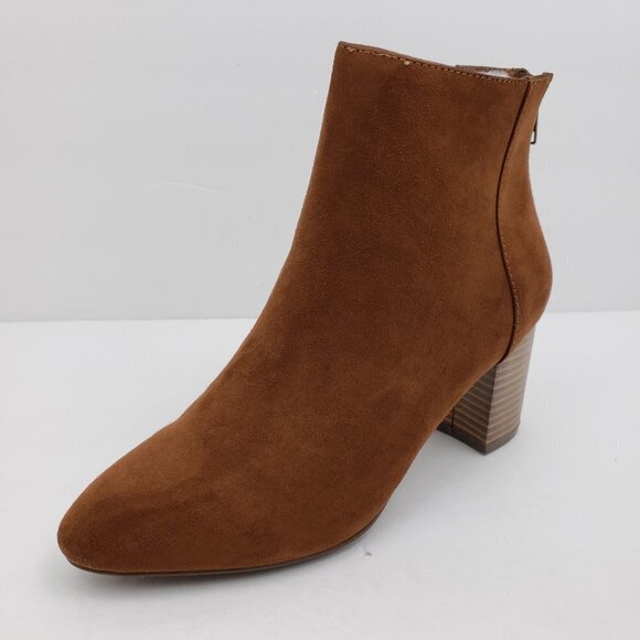 JustFab Grace Womens Size 10 Cognac Brown Booties - Picture 2 of 11